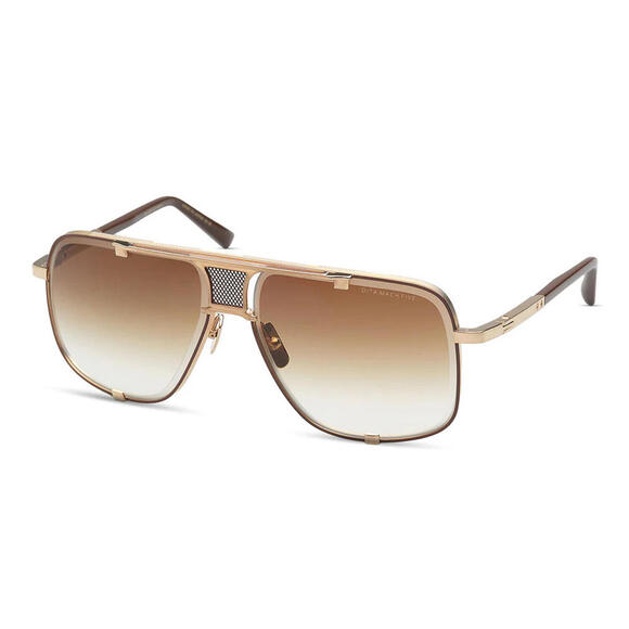 DITA Mach Five Gold/Brown Gradient Titanium Aviator Designer Sunglasses AUTHENTI